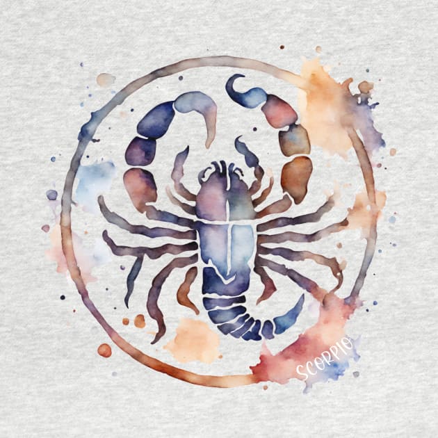 Scorpio Watercolor Zodiac Sign by SpringDesign888